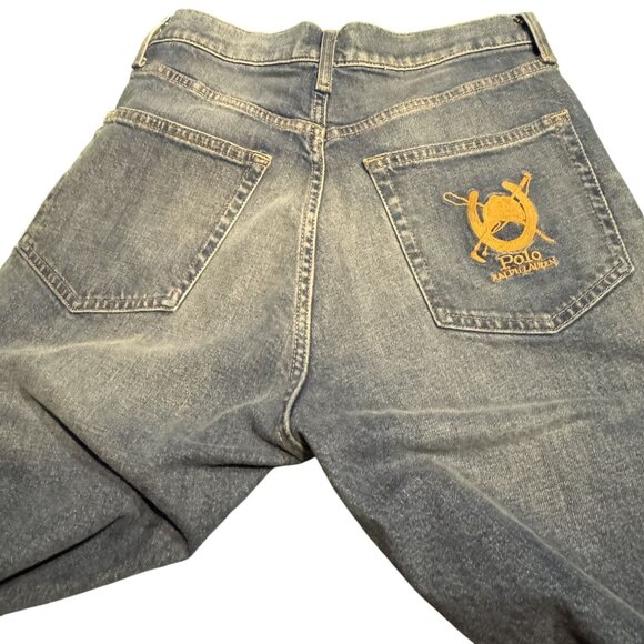 Polo Ralph Lauren Womens Denim Riding Jeans W/ Suede Patches & Embroidered Logo - Picture 3 of 6